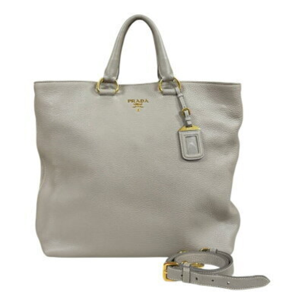Prada Vitello Daino leather shopper tote Shoulder Bag Cream